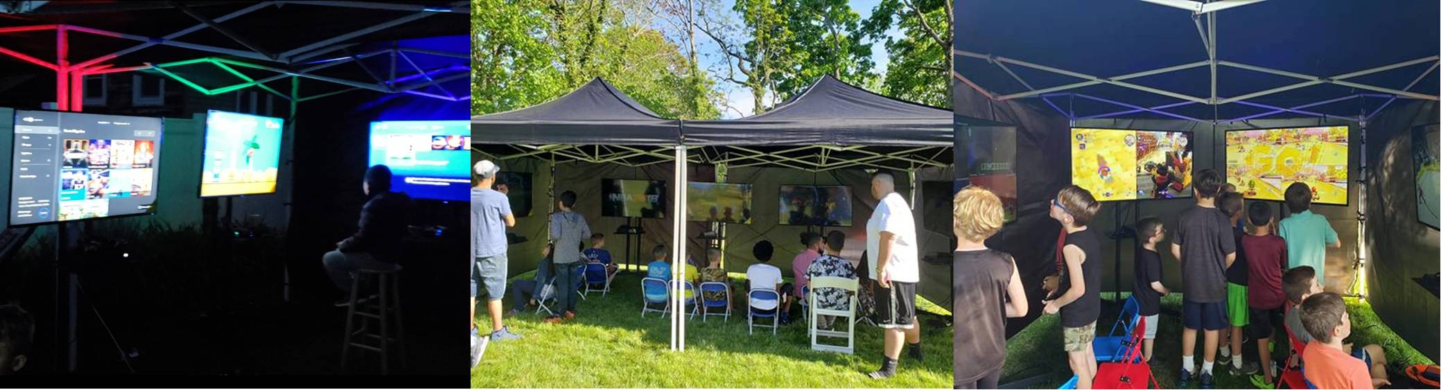 Outdoor mobile video game room party in Long Island and New York City
